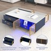 CAVINAS Modern Side Table Rectangle Coffee Table with Storage and 2 Glass Doors, Center Table for Living Room, Bedroom - 3 of 4
