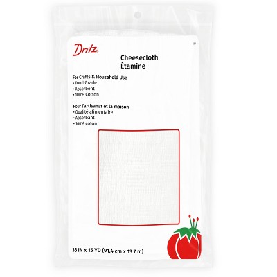 Dritz 36" 15-Yards Cheesecloth for Craft and Household Use White: Cotton Textile Fabric for Straining & Cheese Making