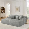 EHMKNP Plush Corduroy Two-Seater Lazy Sofa Lounge Chair – Modern Modular Couch with Cushions - 3 of 4