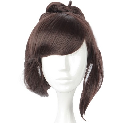 Unique Bargains Women's Straight Hair Wigs with Wig Cap 14" Brown