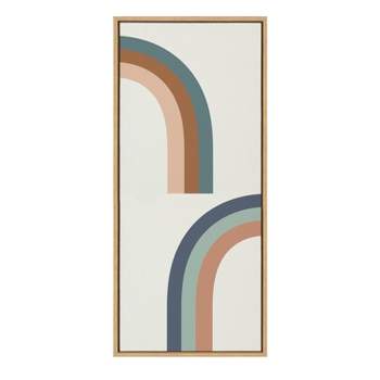 18" x 40" Sylvie Cheerful Rainbows by The Creative Bunch Studio Framed Wall Canvas Natural - Kate & Laurel All Things Decor