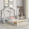 CAVINAS Twin Size House-Style Roof Bed Frame with Nightstand & Guardrails,Modern Floor Bed for Kids Room,Bedroom - 2 of 4