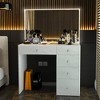 Boahaus Clio LED Lighted Makeup Vanity with 5 Drawers White - 4 of 4