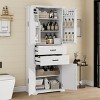 Akoasm 72.5 in. H White Bathroom Cabinet with 2 Drawers & Adjustable Shelf - 2 of 4
