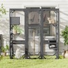 Outdoor Cat House, DIY Cat Enclosure, Cat Catio with Double Enter Doors, Balcony Cat Playpen with Platforms & Double Condos for 1-3 Cats - ModernLuxe - 2 of 4