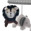 Lambs & Ivy Urban Jungle Gray/Brown Lion & Elephant Musical Baby Crib Mobile - 2 of 4