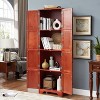 KWPZQEB Pantry Storage Cabinet, Farmhouse Corner Cabinet with 8 Doors & Metal Handles, Freestanding Cupboard for Bathroom, Kitchen - 3 of 4