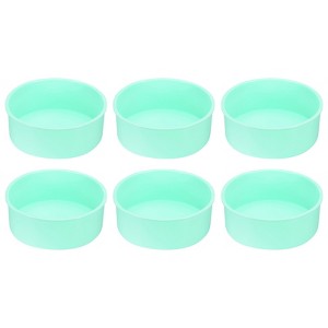 Unique Bargains Round Cake Pans Silicone Cake Mould for Cupcakes Bread 6 Pcs - 1 of 4