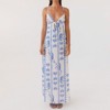 Clotth Women's Long Dress Sleeveless Spaghetti Strap Maxi Dress V Neck Tie Slightly transparent dress Cami Dress Backless Party Wedding Dress - 2 of 4