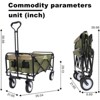 RISOKEYS Collapsible Foldable Beach Wagon Cart with 3pcs Waterproof Liner Bags & Strapping System, 360lbs Capacity,360° All-Terrain Wheels - 3 of 4