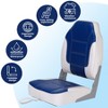 2 Pack Boat Seats, -With Thick Sponge Padding, Stainless Steel Screws & Fold-Down Design for Speedboat, Canoe, Sightseeing Boats，Black - 3 of 4