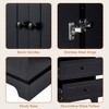 VYNXARIA Storage Cabinet with 2 Doors and 4 Drawers - Adjustable Shelf for Bathroom and Office, MDF Board with Painted Finish,Black - 4 of 4