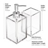 Clear Acrylic Refillable Soap Dispenser with Rust Proof Stainless Steel Pump, Modern Square Liquid Hand Soap Dispenser 12 oz, - Elavain - 2 of 4