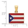 Black Bow Jewelry 14k Yellow Gold Enameled Flag of Puerto Rico Pendant - 4 of 4
