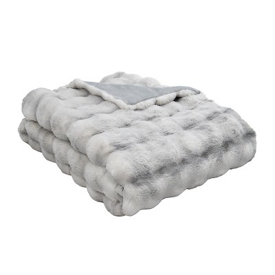 The Dream Faux Fur Throw - Moonshadow Bubble Moonshadow Bubble One Size ...