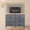 Wide Dresser with 6 Drawers, Fabric TV Stand for 50 Inch TV, Metal Frame, Wooden Top, Fabric Storage Dresser for Bedroom, Hallway, Entryway, - 4 of 4