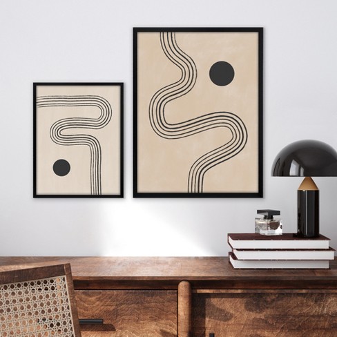 Americanflat Neutral Tones Minimalist Abstract by The Print Republic - 2  Piece Framed Wall Art Set