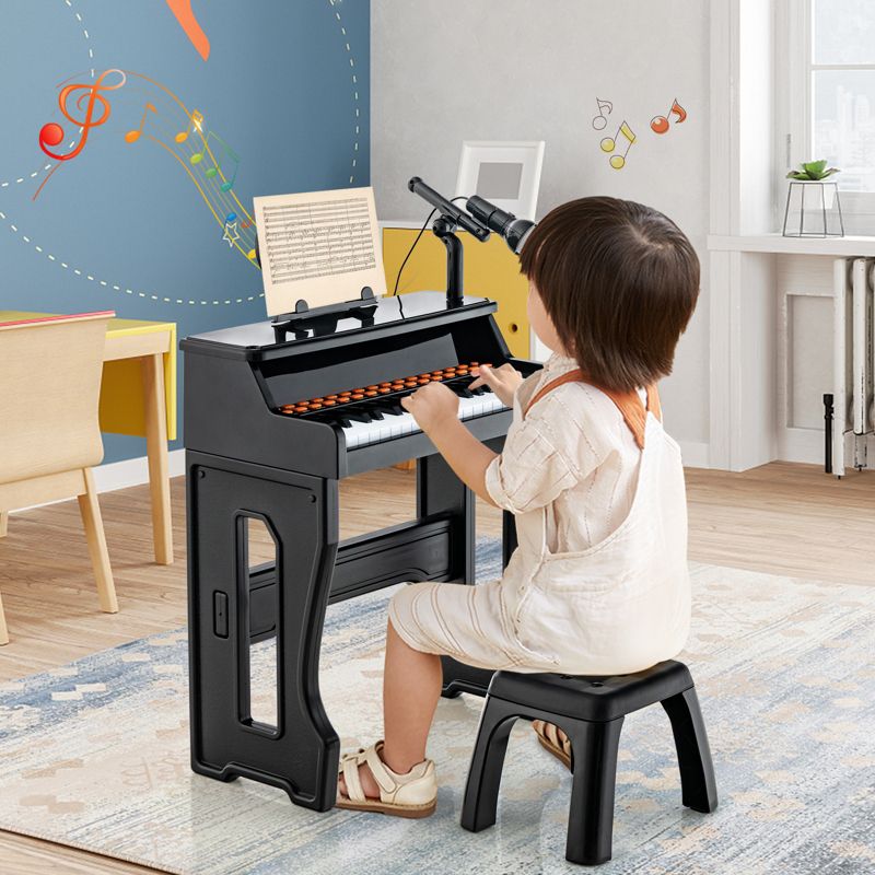 Costway 37-Key Music Piano Keyboard Kids Learning Toy Instrument with Microphone Red\Black, 4 of 11