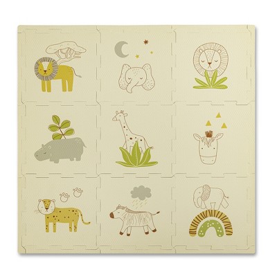 Hakuna Matte: Stylish Baby Play Mat: Safari - 35x35", 9 Foam Floor Tiles