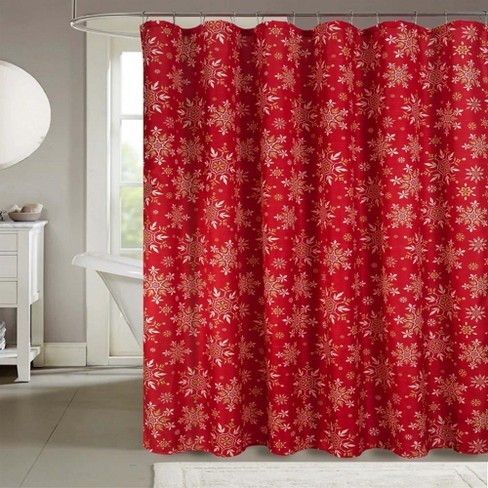 Red shower outlet curtain