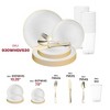 Smarty Had A Party White w/ Gold Rim Organic Plastic Wedding Set - For 30 Guest - 4 of 4