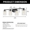 YANSUN 4-Light Bathroom Vanity Mirror Light, Black Crystal Finish, E12 Socket, Modern Vanity Lighting for Bedroom, Hallway - 4 of 4