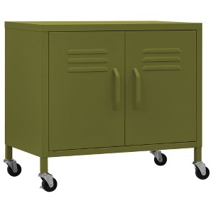CLIHOME Heavy Duty Storage Cabinet, Freestanding File Cabinet with Wheels for Home Office, Industrial Style - 1 of 4