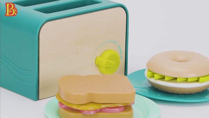 B. toys - Play Food Set Mini Chef - Breakfast Toaster Playset, 2 of 12, play video