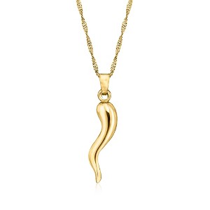 Ross-Simons 18kt Gold Over Sterling Italian Horn Pendant Necklace - 1 of 4