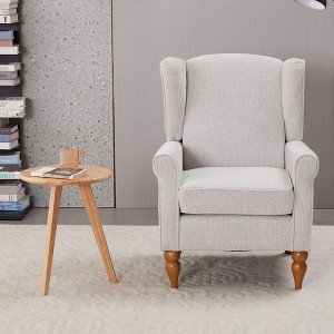 TiramisuBest Vintage Coffee Table & High-Back Armchair Set,Reading Chair with Solid Wood Coffee Table for Living & Bedroom,Antique Dark Grey - 1 of 4