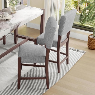 DSVIMOY Counter and Bar Stool Set of 4 Mid Century Modern Upholstered Design for Kitchen Island, Gray, 43"*23.25"*18.5"
