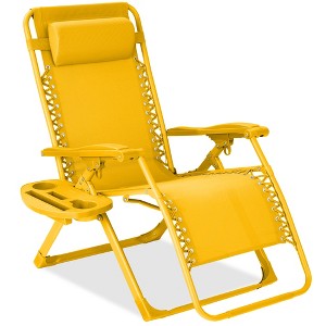 Best Choice Products Monochromatic Zero Gravity Chair, Folding Patio Recliner w/Side Tray, Headrest - 1 of 4