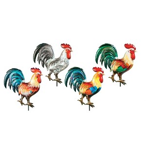 Collections Etc Realistic Colorful Rooster Garden Stakes - Set of 4 NO SIZE - 1 of 2