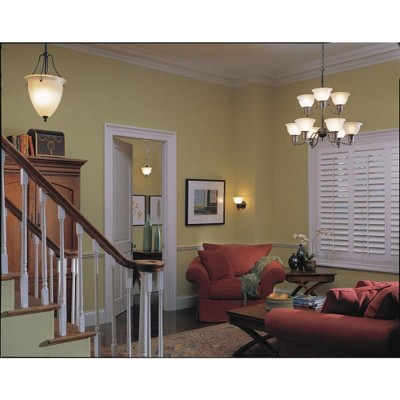 Polished Chrome 10" Ceramic Wall Sconce with Etched Glass Shade