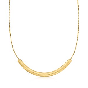 Ross-Simons Italian 18kt Gold Over Sterling Curved Bar Necklace Size 18 - 1 of 3