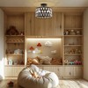 DORESshop 12 in. 3-Light Matte Black Semi-Flush Mount Ceiling Light with Teardrop Crystal Accents, E12 Base, No Bulbs Included - 3 of 4