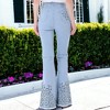 Anna-Kaci Classic Retro High Waist Long Denim Frayed Hem Bell Bottom Jeans - 2 of 4