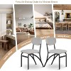 Dining Chair Set of 2, Upholstered Dining Chairs With Black Metal Legs, Farmhouse Kitchen Dining Chairs, Fabric Upholstered Side Chairs - 4 of 4