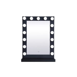 Elegant Lighting Brenda 24 inch by 32 inch plug in LED 5000K mirror in black - 1 of 4