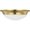 Progress Lighting, Crown Collection, 2-Light Flush Mount, Satin Brass, Etched Glass, Material: Steel, Finish Color: Satin Brass - 3 of 4