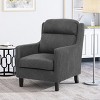 TiramisuBest Charcoal Fabric Club Chair,Contemporary Armchair with Waterfall Back & Rubberwood Legs - 3 of 4