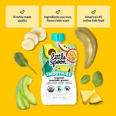 Little Spoon Tropical Avocado Greens Organic Kids' Smoothie - 4oz Refrigerated Pouch