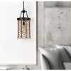 Cal Lillington 60W Metal Pendant Light with Burlap Roped cage - 4 of 4