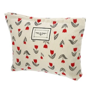 Unique Bargains Women's Floral Large Capacity Makeup Bag - 1 of 4