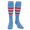 PEAR SOX Striped OTC Baseball, Softball, Football Socks - Sky Blue, White, Scarlet Red (C) - 2 of 4