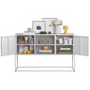 NicBex 47.2" Modern 3-Doors Sideboard,Kitchen Storage Cabinets with Metal Handles and Frame for Kitchen, Living room, and Dining Room,White - 4 of 4