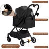 Foldable 4-Wheel Pet Stroller for Dogs & Cats - Lightweight Travel Carrier for Small to Medium Pets, 360° Swivel Front Wheels, Foot Brake - 4 of 4