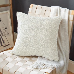 Evo Bytes Decorative Throw Pillow – Soft Cozy Cushion for Couch, Sofa & Bedroom, Modern Home Décor Accent-16" x 16"-White - 1 of 4