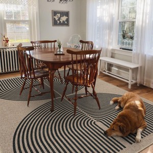Lahome Modern Back to College Series Rainbow Jute Washable Outdoor Area Rug-Soft, Durable Carpet for Patio, Garden, or Balcony - 1 of 4