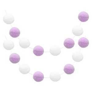 Unique Bargains Colorful Felt Ball Flexible Wear-resistant Pom Pom Garland 2 Pcs - 1 of 4